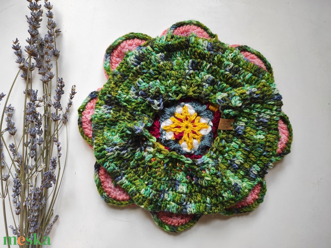 LÓTUSZ horgolt sapka  - ruha & divat - sál, sapka, kendő - sapka - Meska.hu