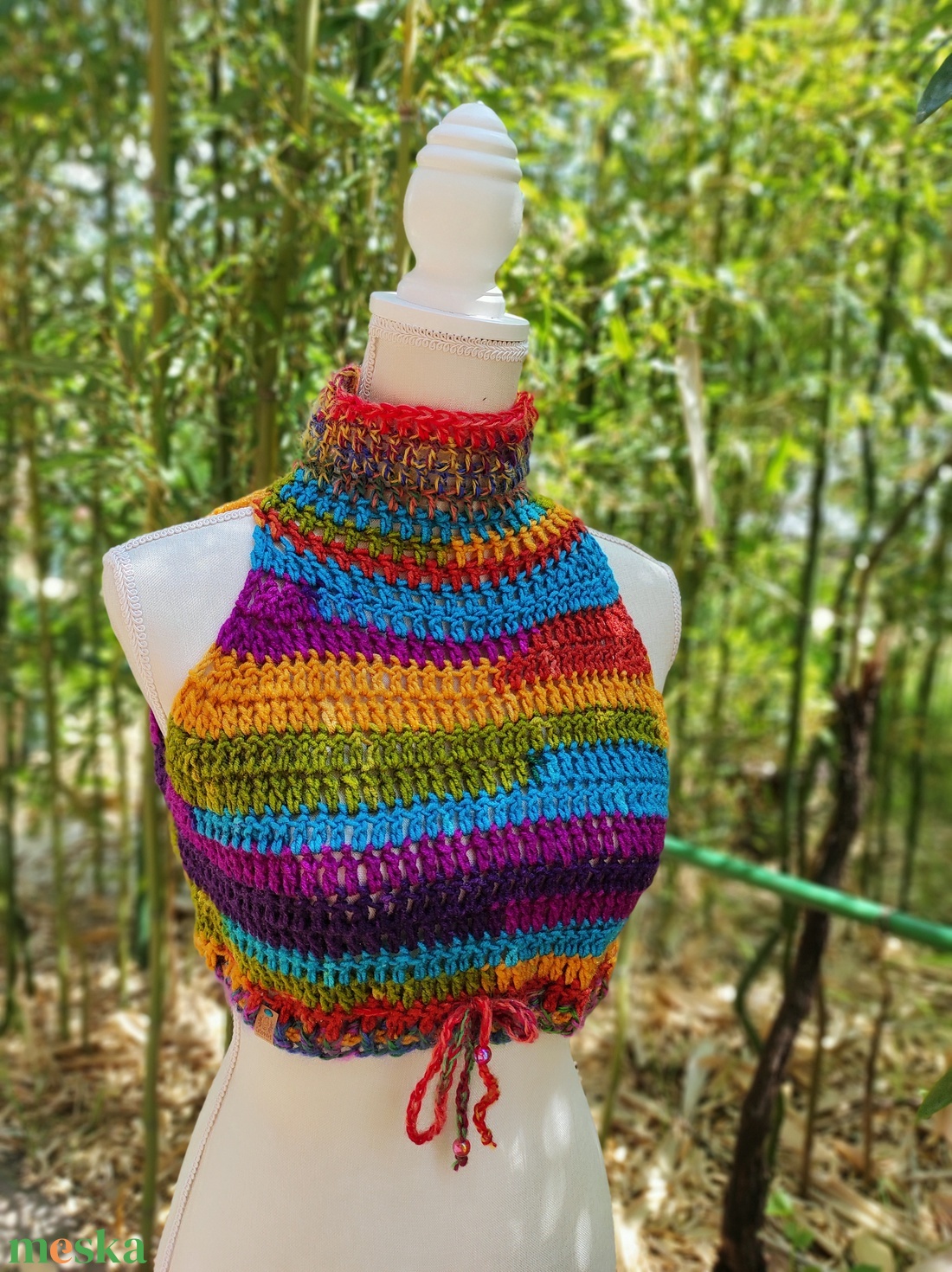 SZIVÁRVÁNY horgolt mellény  - ruha & divat - női ruha - mellény - Meska.hu