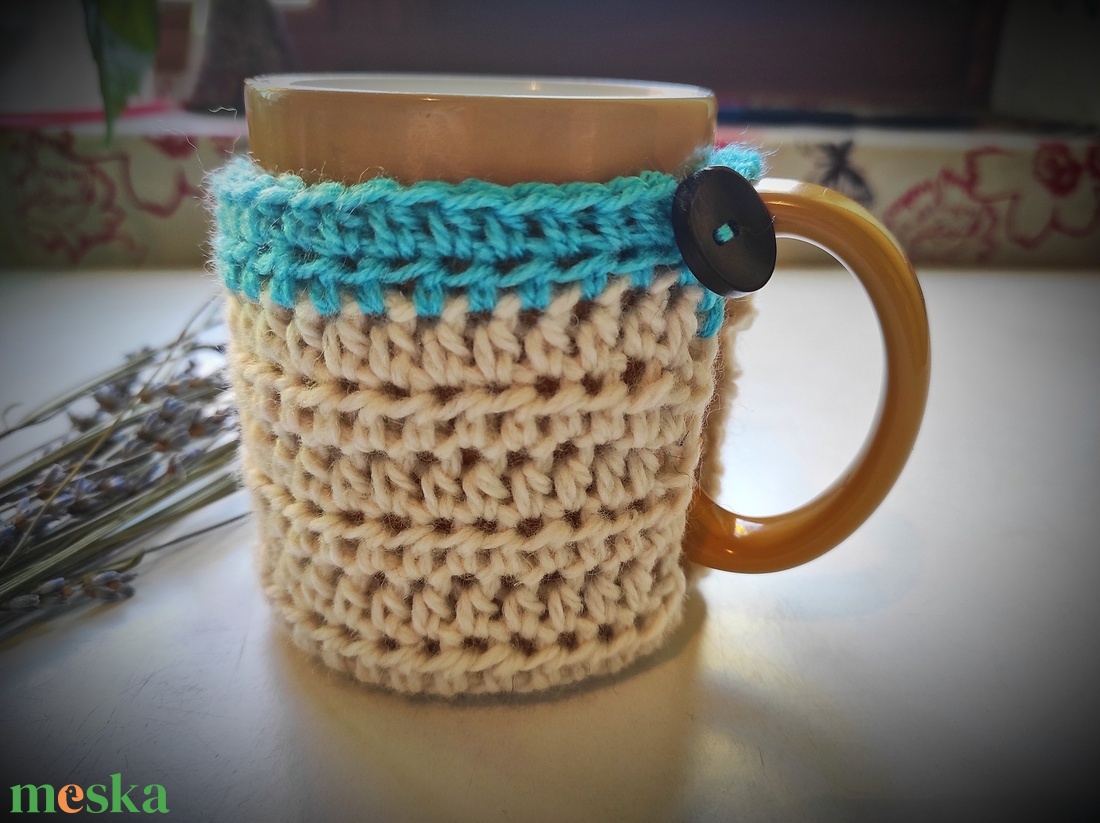 KÁVÉ horgolt bögretakaró - otthon & életmód - konyhafelszerelés, tálalás - tálalás - bögre & csésze - Meska.hu
