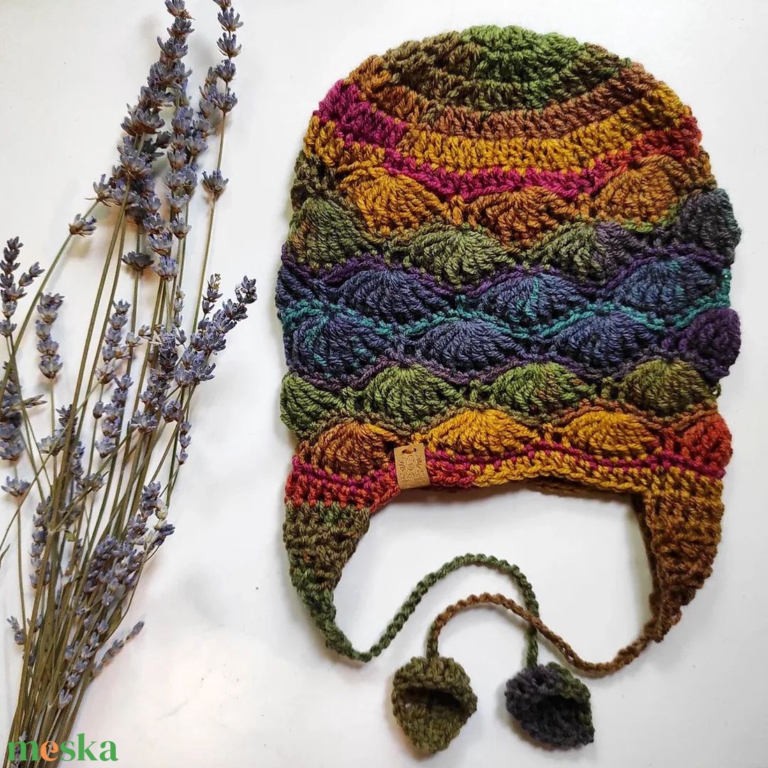 FALEVÉL horgolt sapka - ruha & divat - sál, sapka, kendő - sapka - Meska.hu