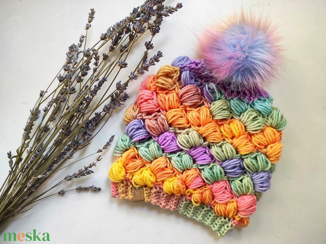 MACARON horgolt sapka - ruha & divat - sál, sapka, kendő - sapka - Meska.hu