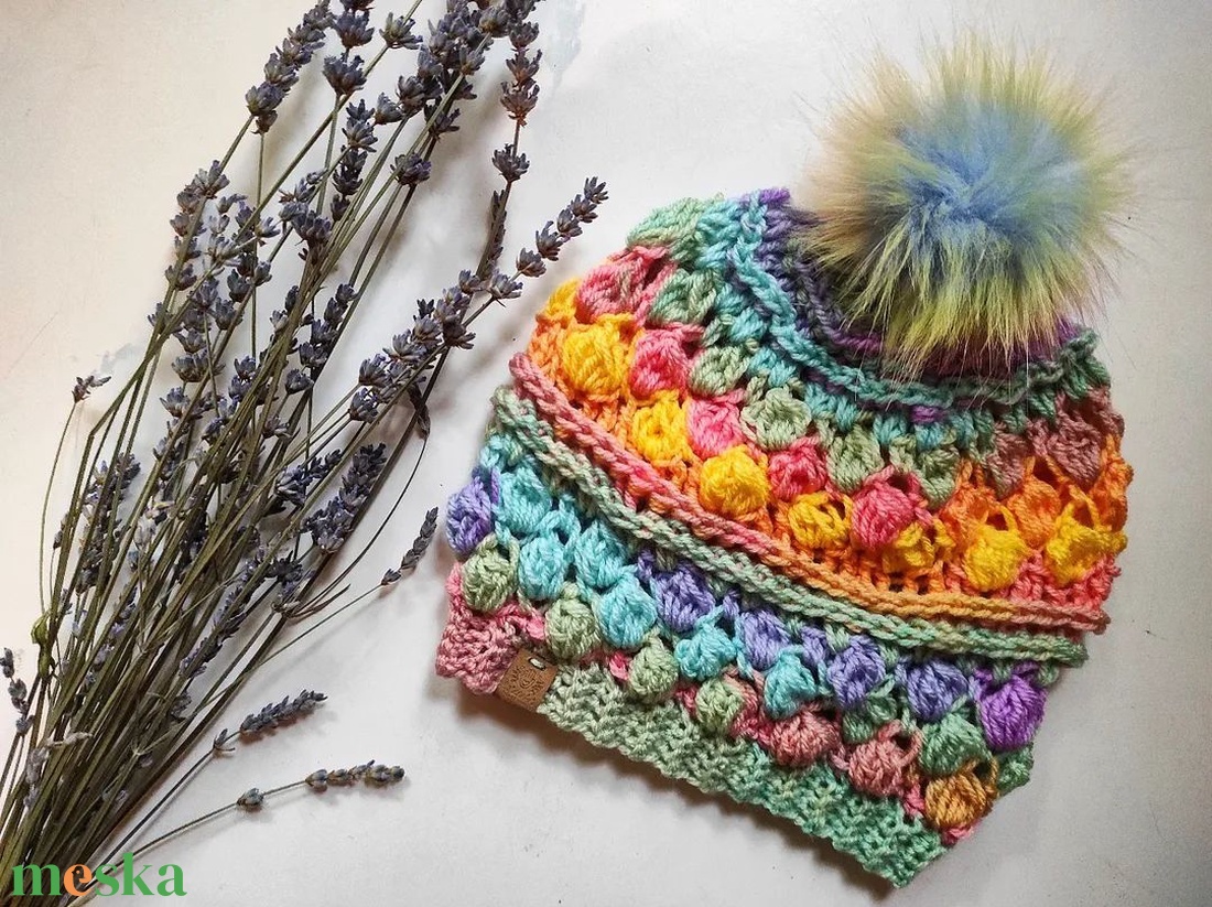 UNIKORNIS horgolt sapka - ruha & divat - sál, sapka, kendő - sapka - Meska.hu