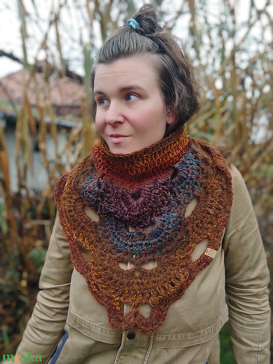 GEMENC horgolt sálkendő - ruha & divat - sál, sapka, kendő - kendő - Meska.hu