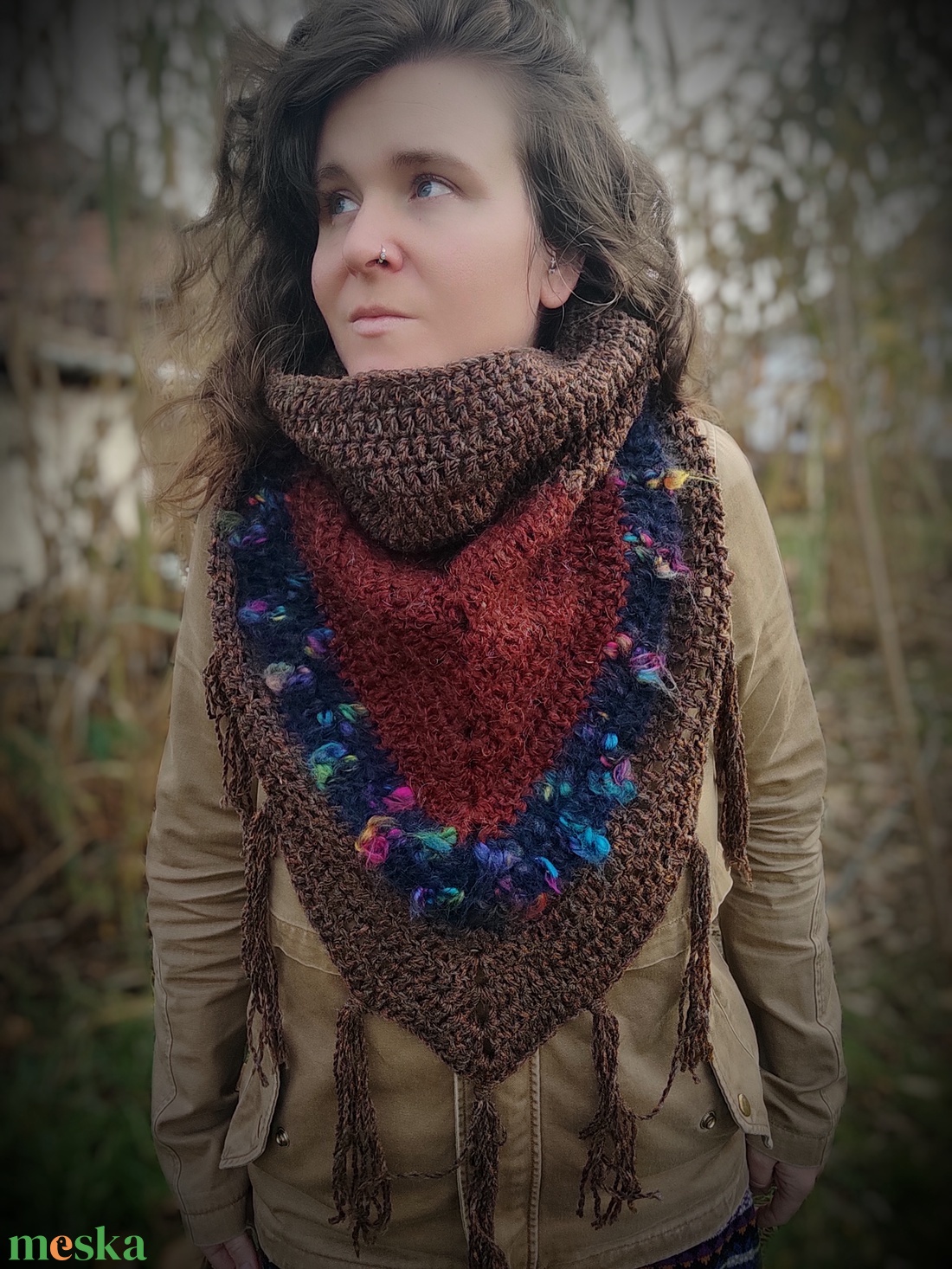 ŐSZI AVAR horgolt sálkendő - ruha & divat - sál, sapka, kendő - kendő - Meska.hu