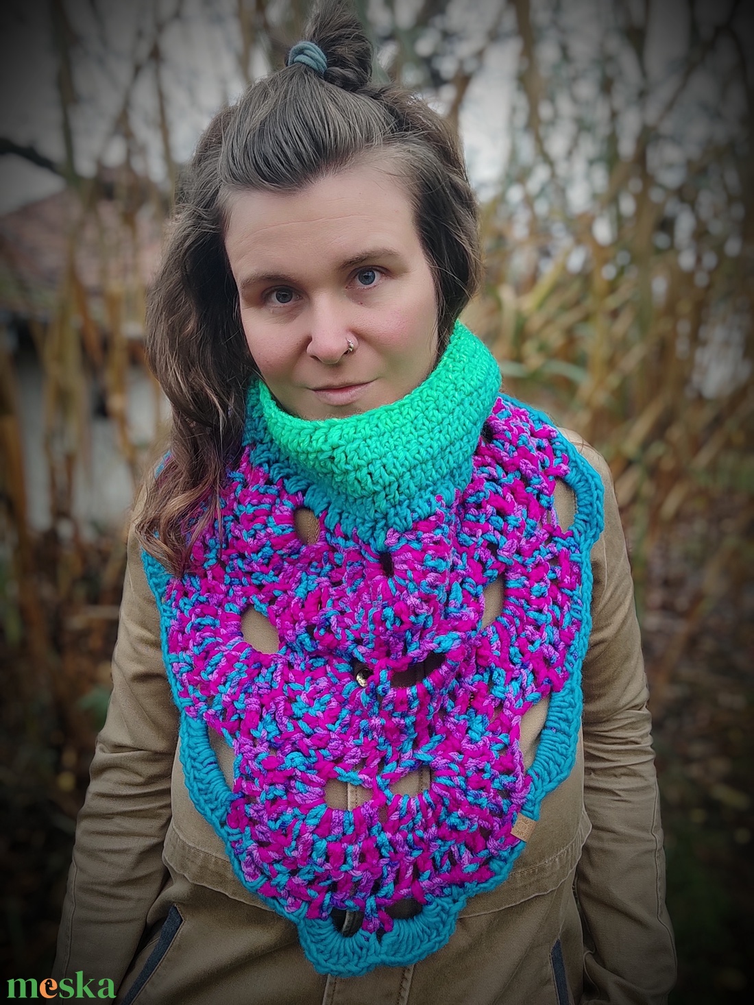 ALICE horgolt sálkendő - ruha & divat - sál, sapka, kendő - kendő - Meska.hu