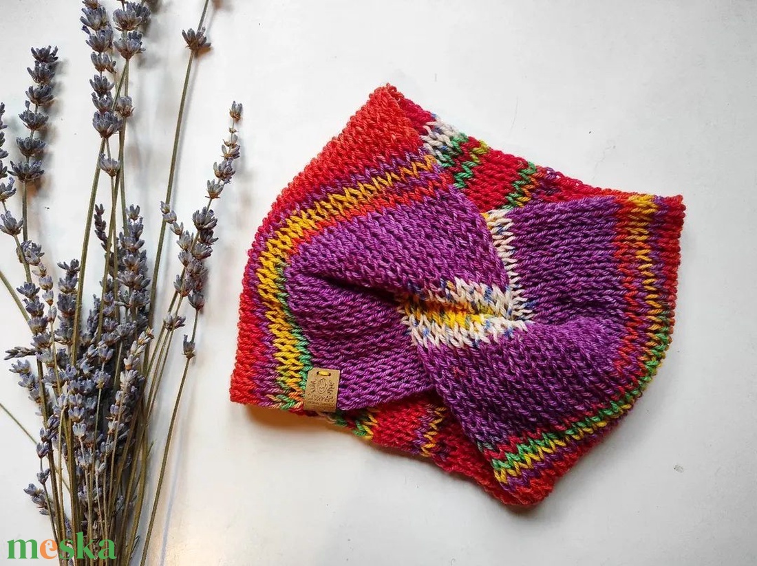 KONFETTI kötött fülvédő  - ruha & divat - sál, sapka, kendő - fejpánt - Meska.hu