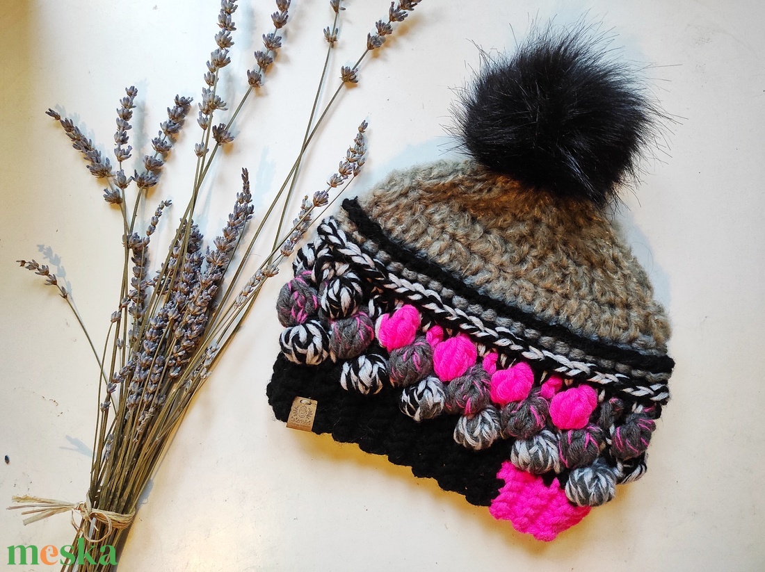 NEON horgolt sapka  - ruha & divat - sál, sapka, kendő - sapka - Meska.hu