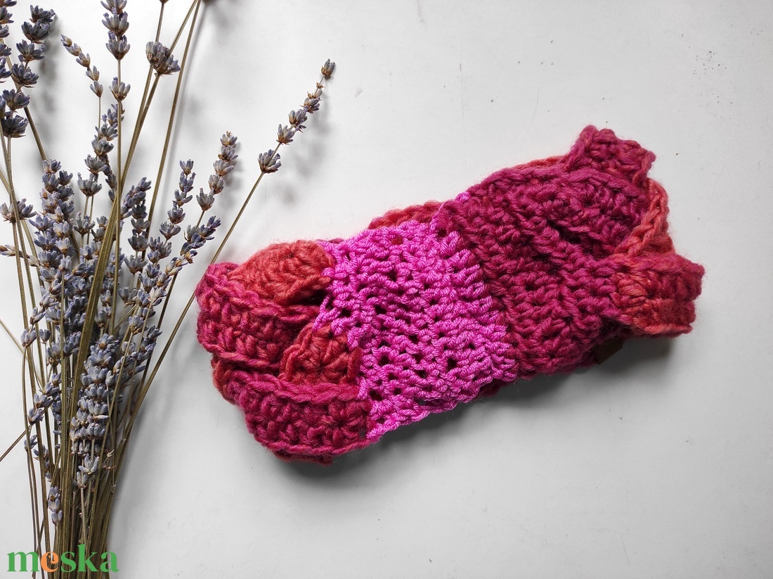 JÁCINT horgolt fülvédő - ruha & divat - sál, sapka, kendő - fejpánt - Meska.hu