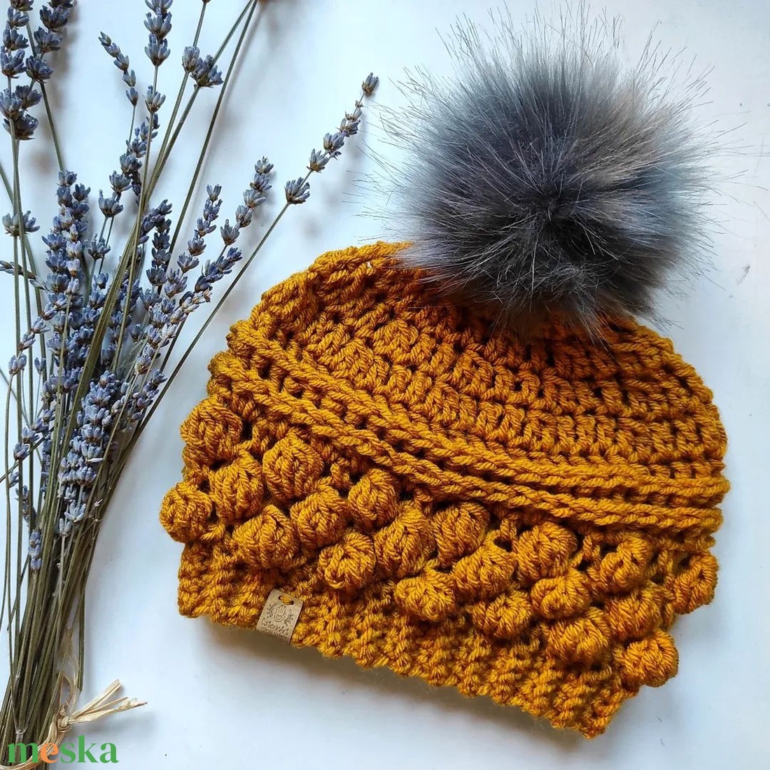 MUSTÁR horgolt sapka  - ruha & divat - sál, sapka, kendő - sapka - Meska.hu