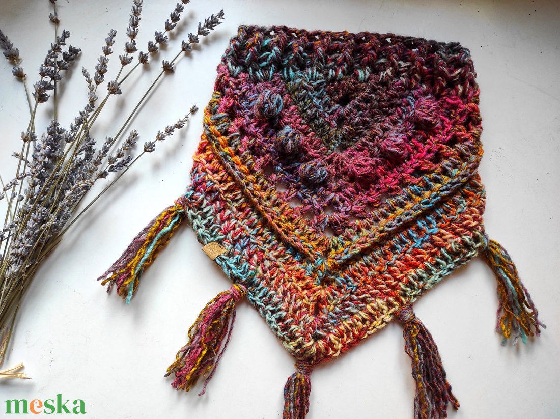 ÜSTÖKÖS horgolt mini sálkendő - ruha & divat - sál, sapka, kendő - kendő - Meska.hu