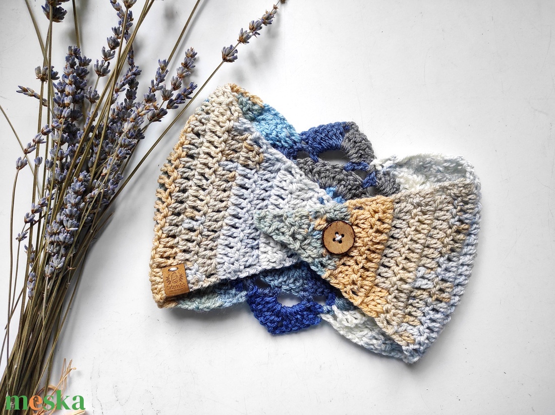 HAVAS ESŐ horgolt fülvédő - ruha & divat - sál, sapka, kendő - fejpánt - Meska.hu