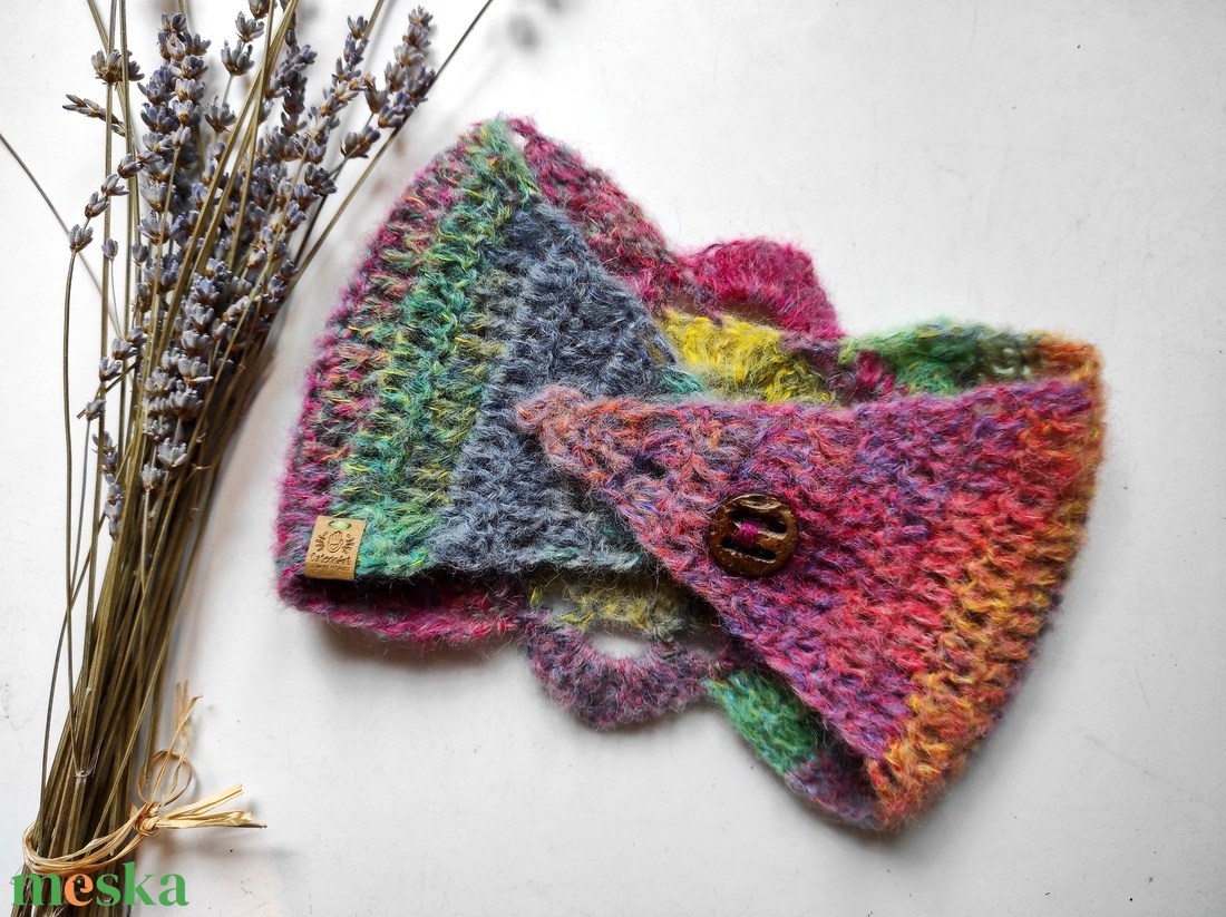 FESTMÉNY horgolt fülvédő - ruha & divat - sál, sapka, kendő - fejpánt - Meska.hu