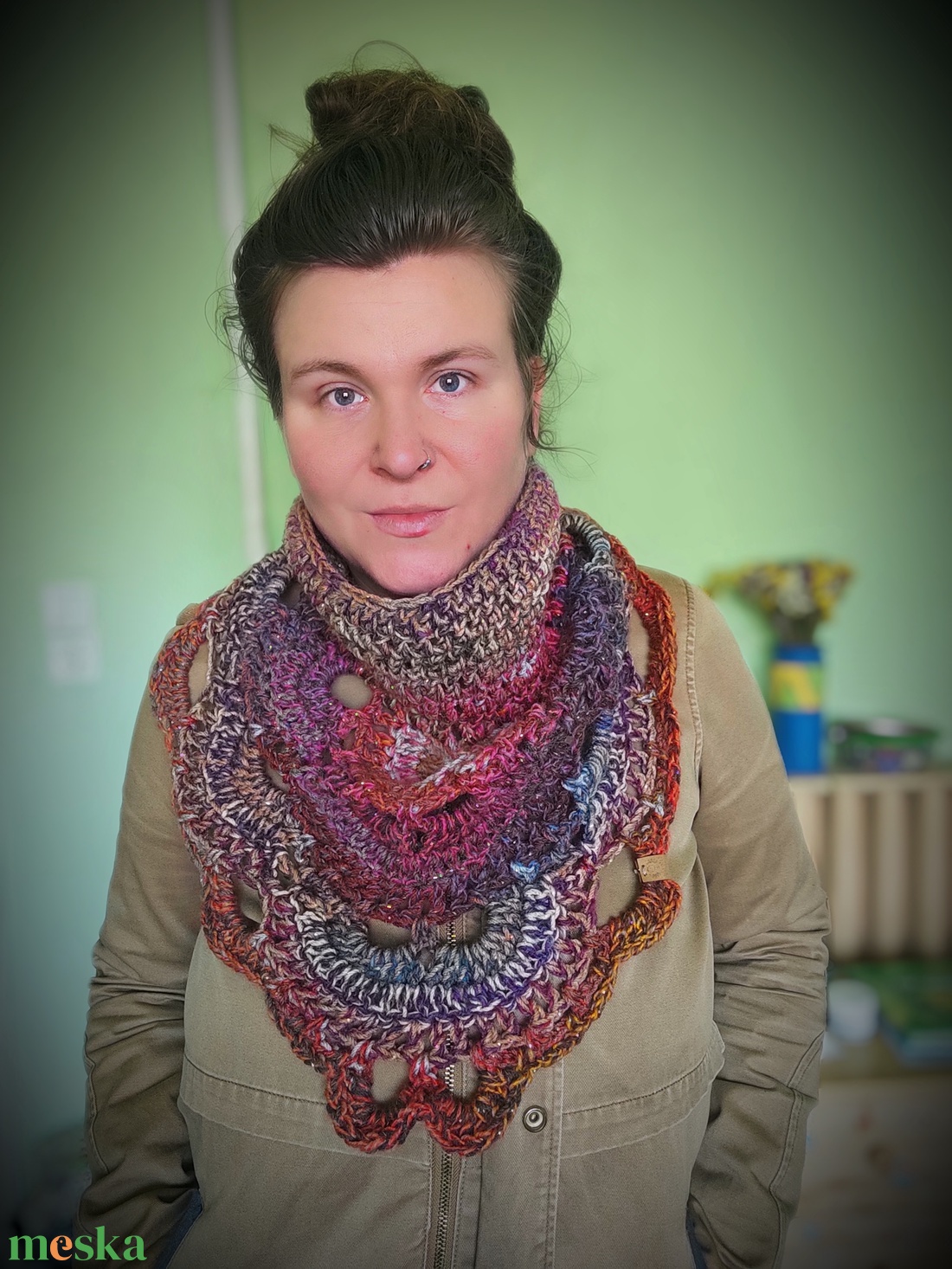 CSILLÁMPOR horgolt sálkendő - ruha & divat - sál, sapka, kendő - kendő - Meska.hu