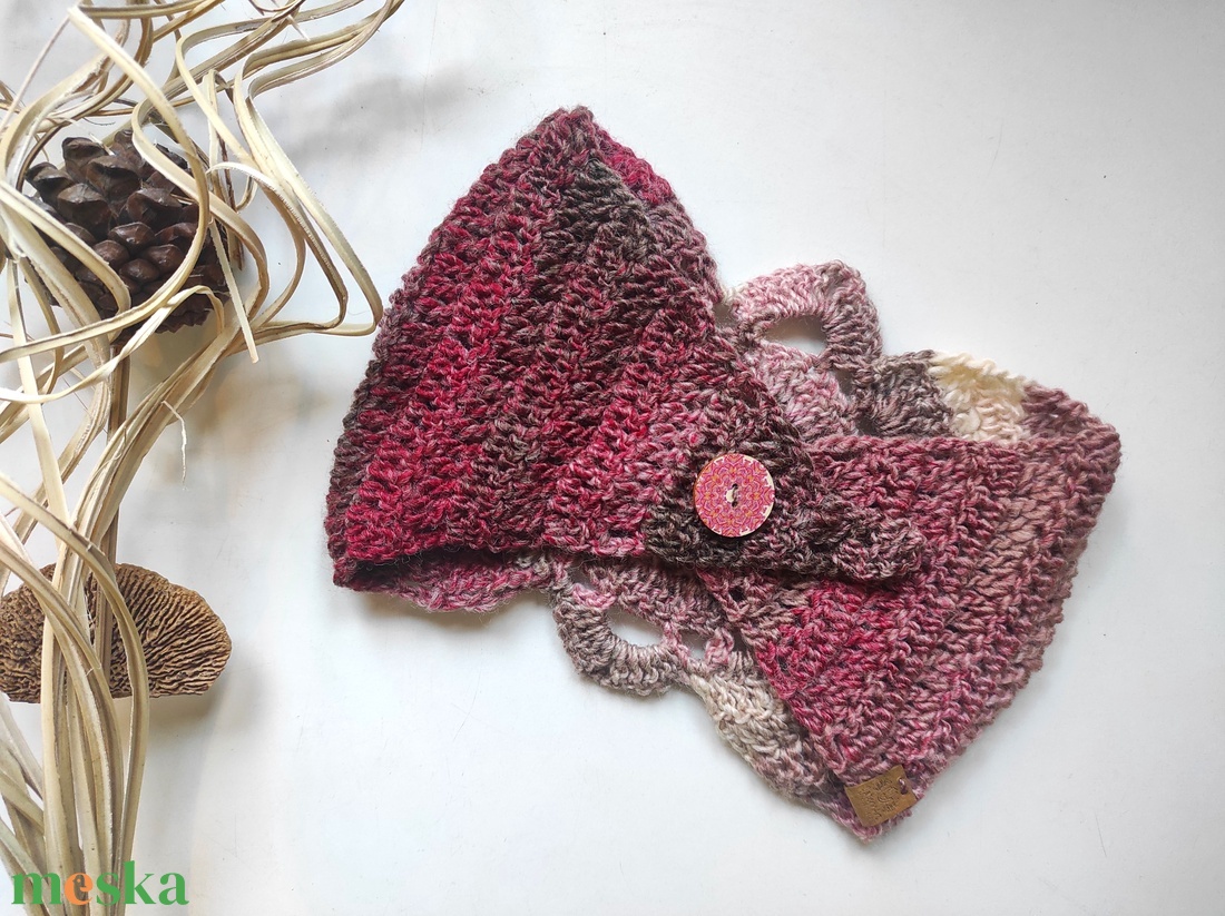 CSILLAGPOR horgolt fülvédő - ruha & divat - sál, sapka, kendő - fejpánt - Meska.hu