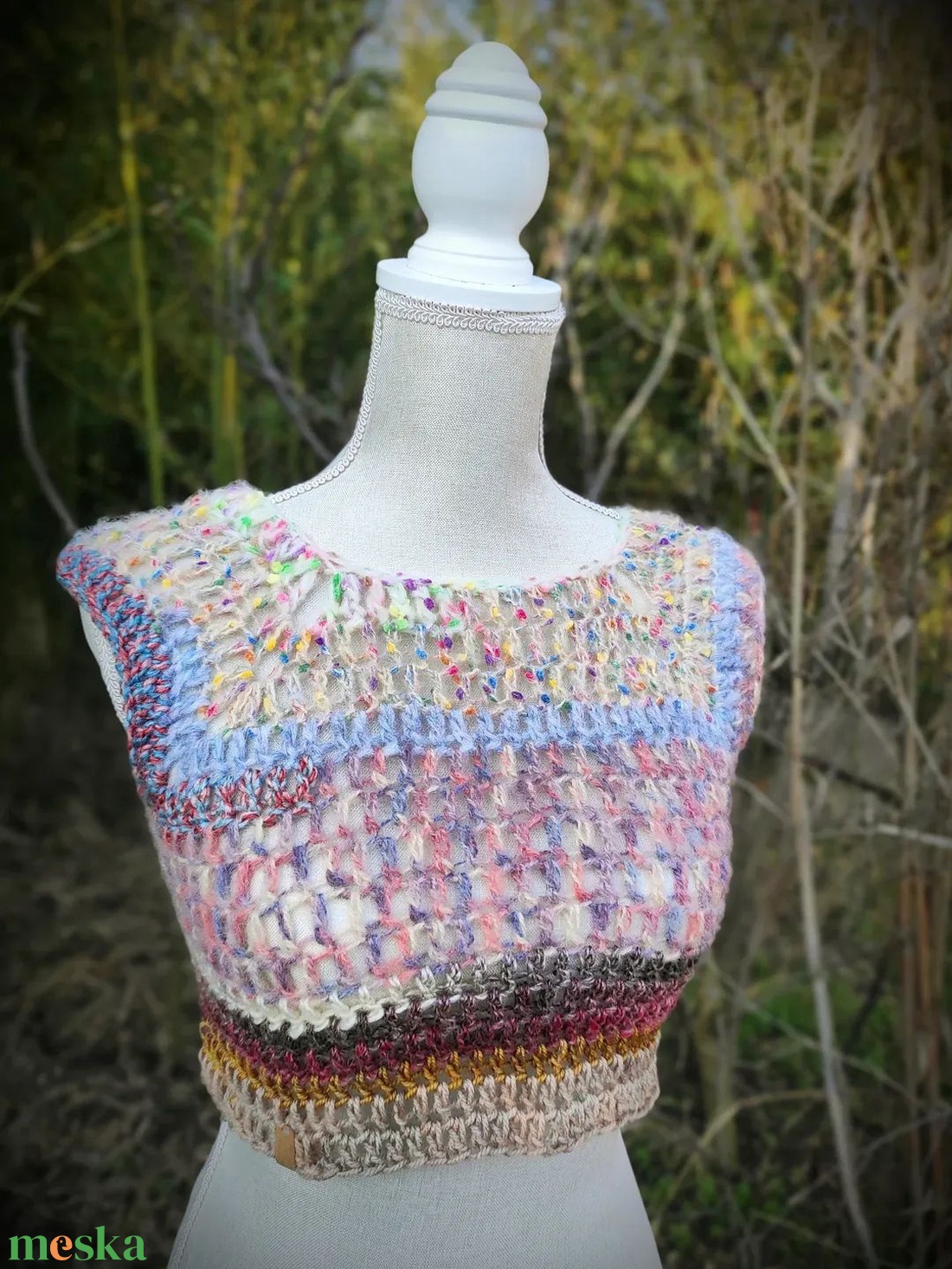 MAROKKÓ horgolt felső  - ruha & divat - női ruha - mellény - Meska.hu