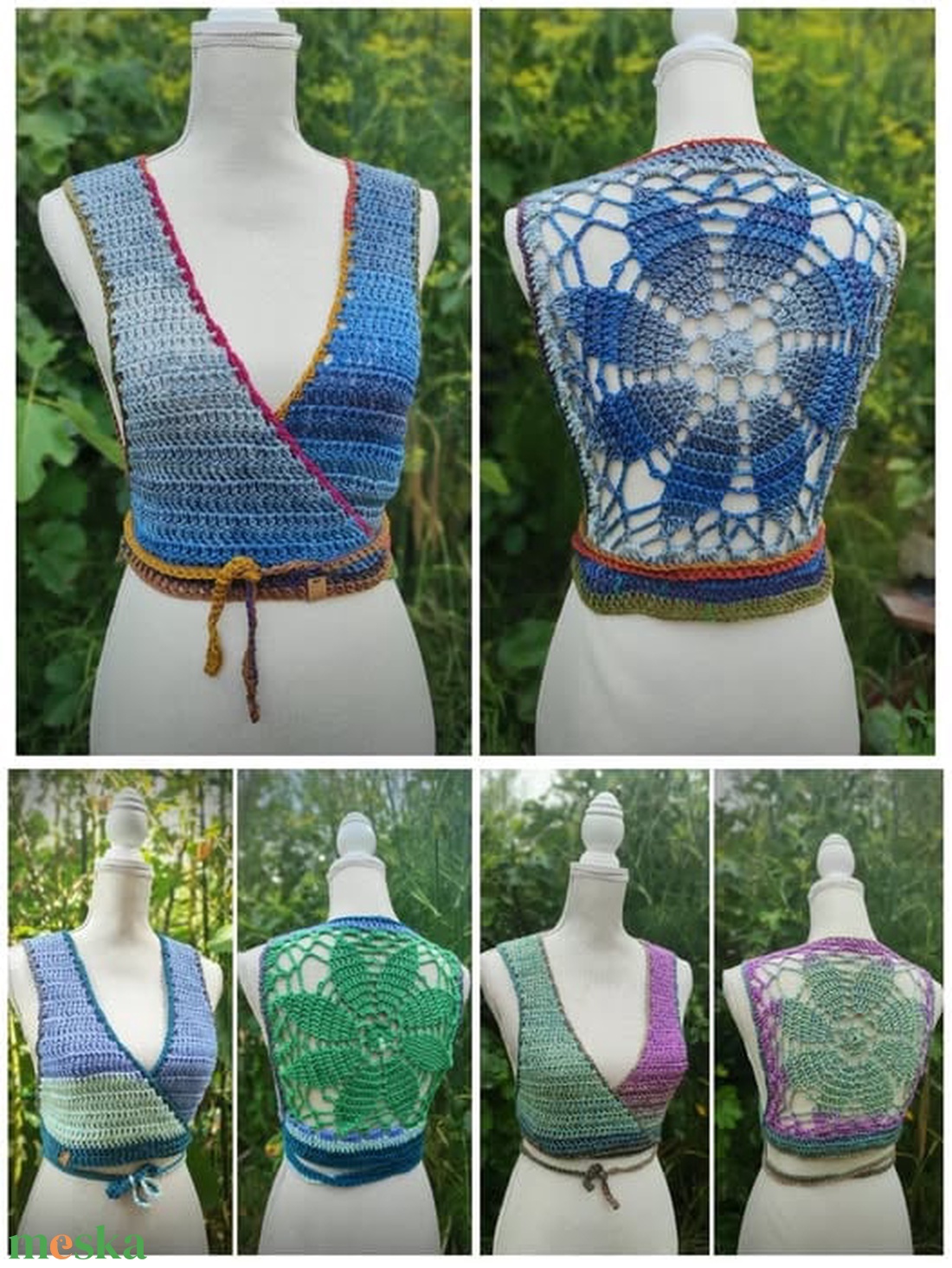 Napocskás horgolt mellény  - ruha & divat - női ruha - mellény - Meska.hu