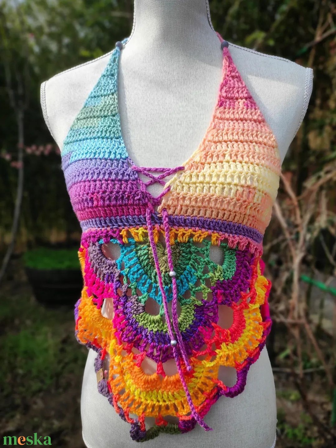 TENERIFE horgolt top - ruha & divat - női ruha - top - Meska.hu