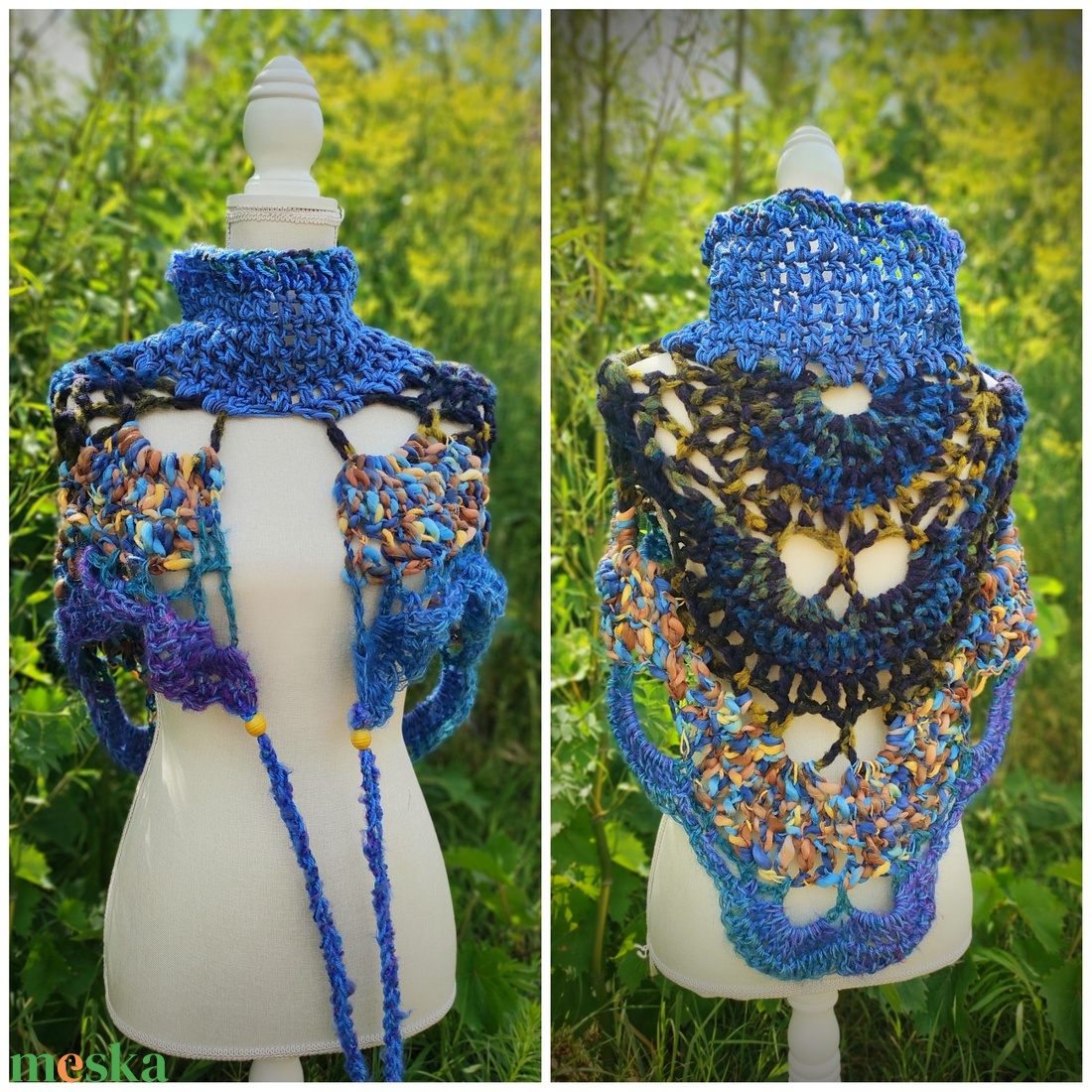 TENGERPART horgolt sálkendő - ruha & divat - sál, sapka, kendő - kendő - Meska.hu