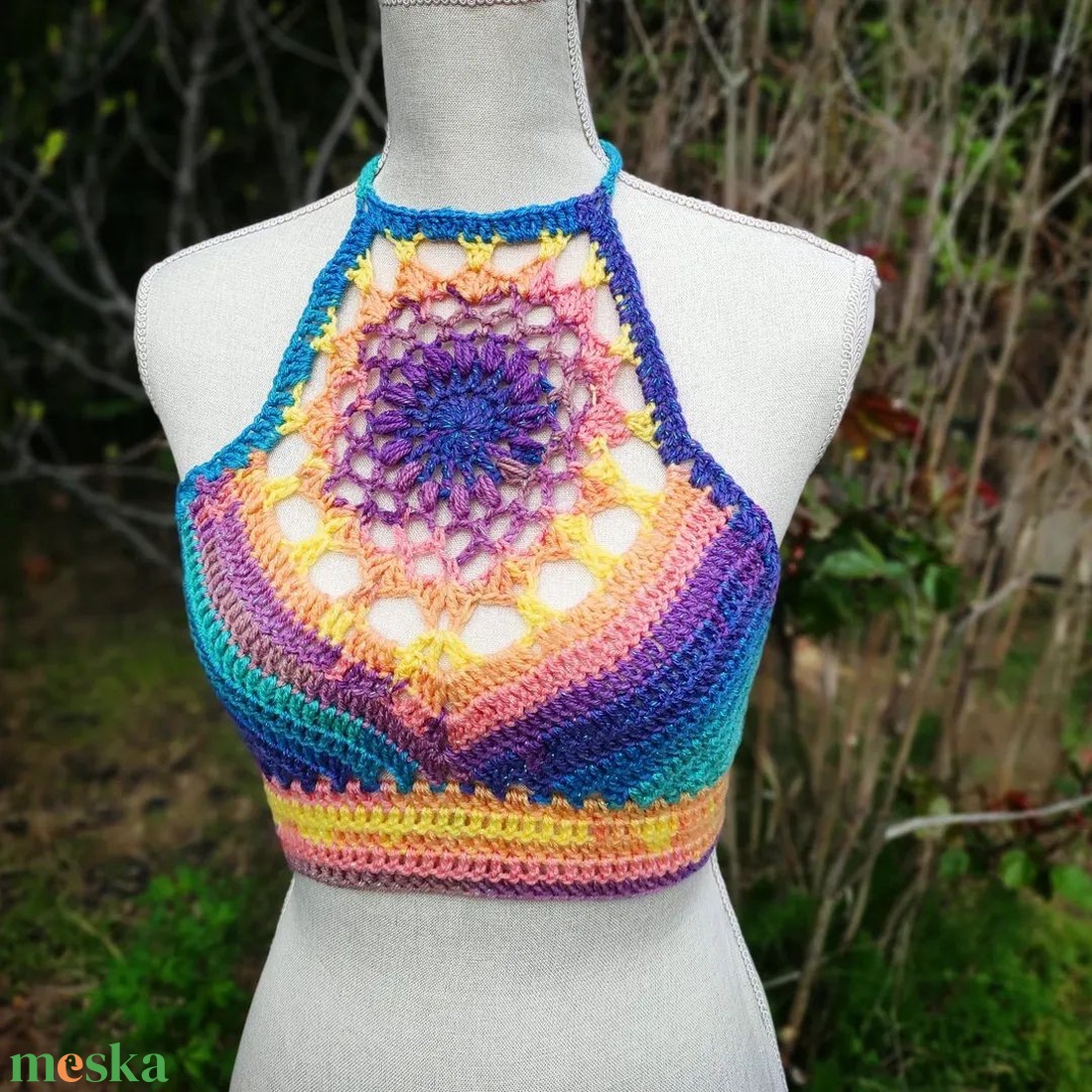 UNIKORNIS horgolt top - ruha & divat - női ruha - top - Meska.hu