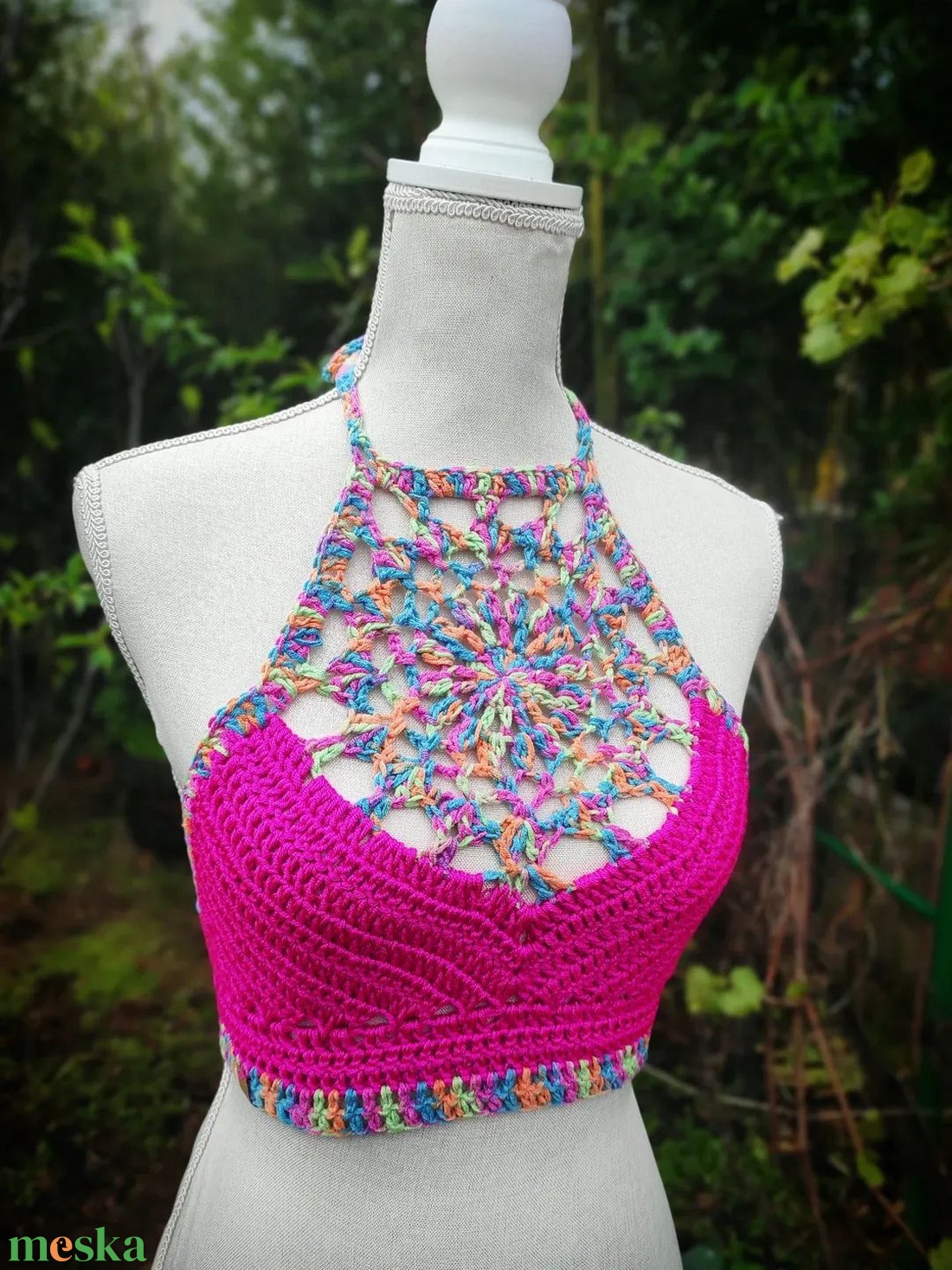 CIRKUSZ horgolt top - ruha & divat - női ruha - top - Meska.hu