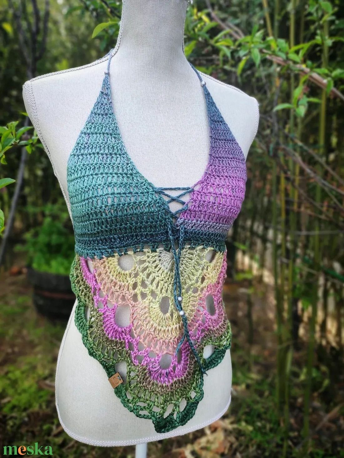 PASZTELL TAVASZ horgolt top  - ruha & divat - női ruha - top - Meska.hu