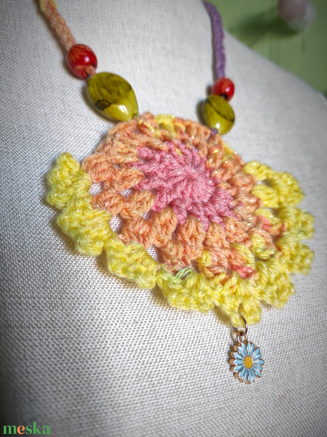 ATLANTISZ horgolt nyaklánc  - ékszer - nyaklánc - gyöngyös nyaklánc - Meska.hu