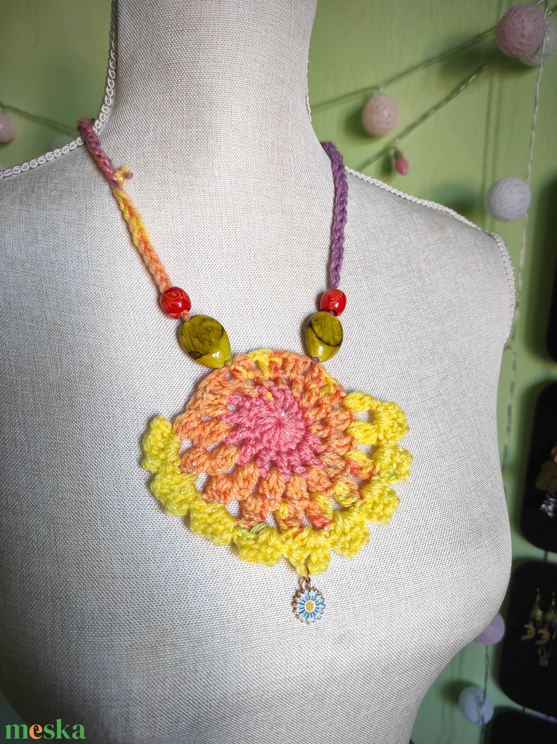 ATLANTISZ horgolt nyaklánc  - ékszer - nyaklánc - gyöngyös nyaklánc - Meska.hu