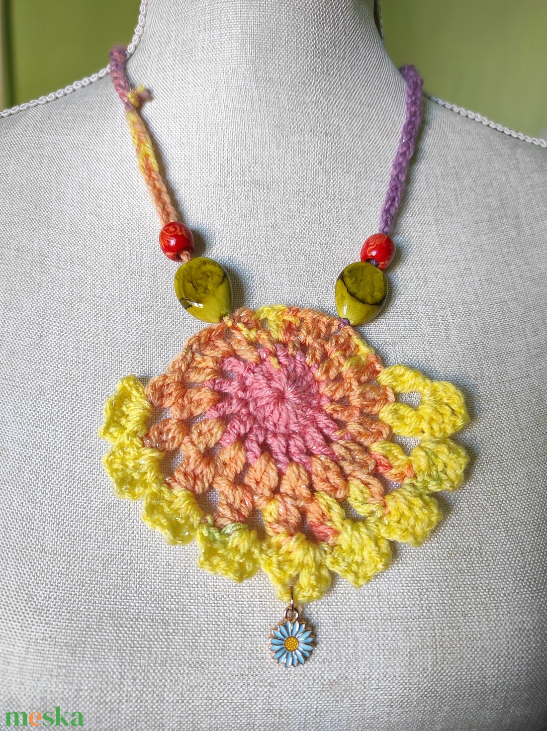 ATLANTISZ horgolt nyaklánc  - ékszer - nyaklánc - gyöngyös nyaklánc - Meska.hu