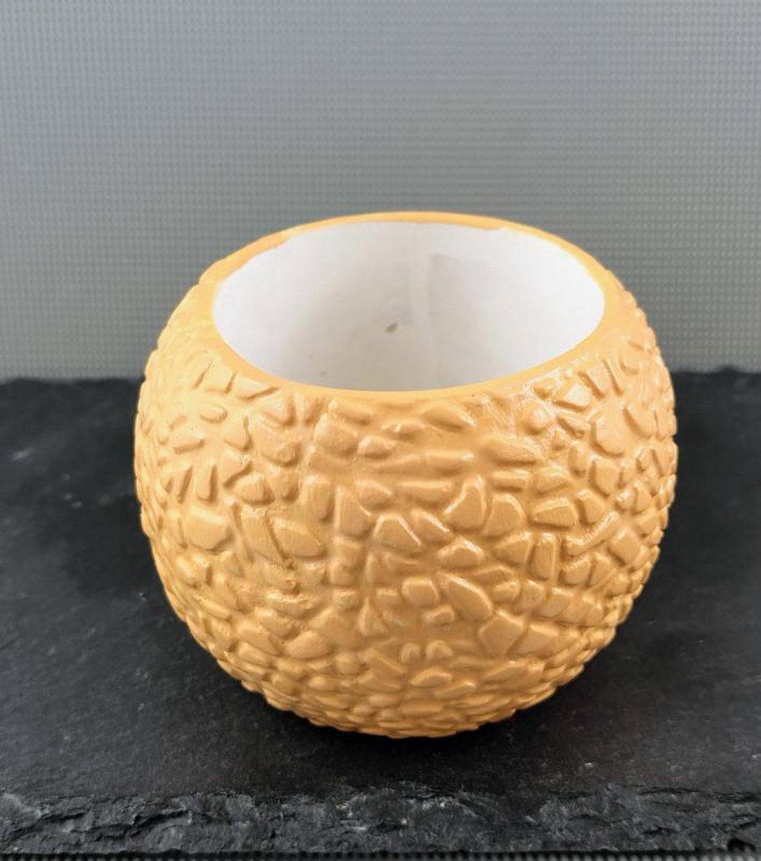 Rusztikus mintás  kaspó - mandarin -  - Meska.hu