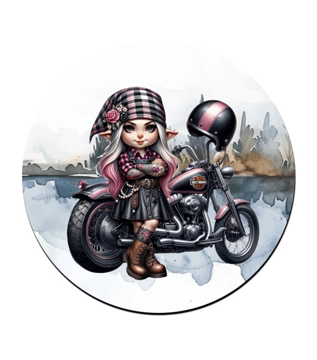 Vadóc - Motoros manó lány mintás bögre alátét -  - Meska.hu