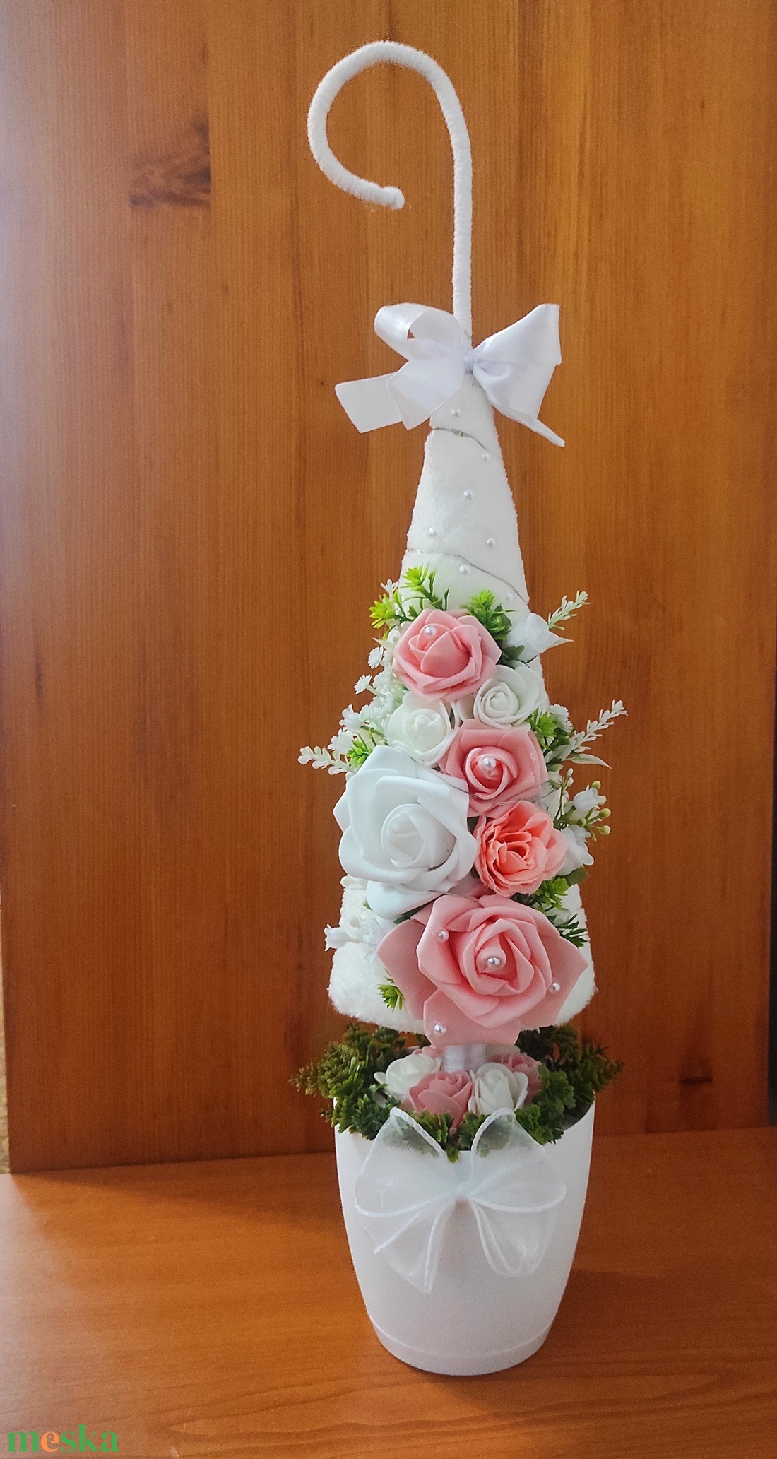 Barack világítós,virágos dekor fa - otthon & életmód - virágdekoráció - virágdíszek - asztali virágdísz - Meska.hu