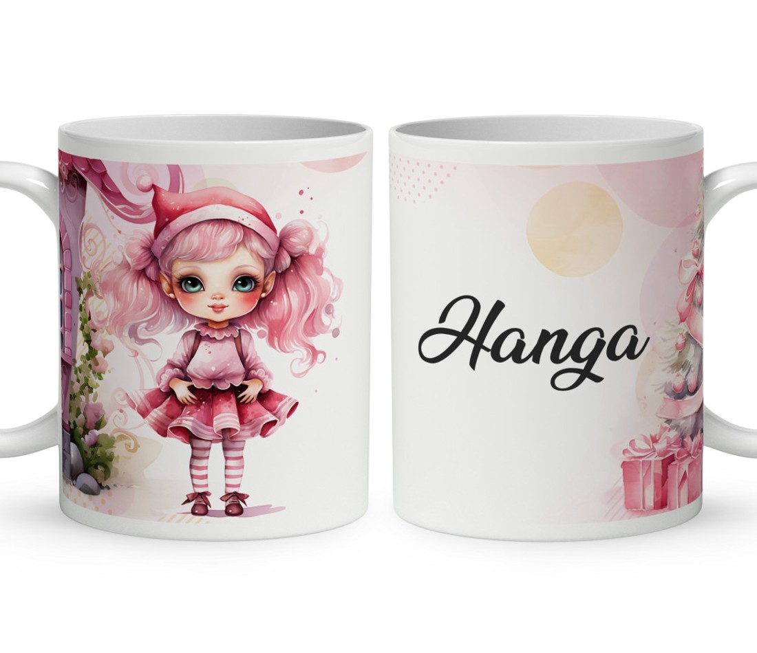 Kérd a neveddel - Pink cuki krampusz lány mintás bögre - otthon & életmód - konyhafelszerelés, tálalás - tálalás - bögre & csésze - Meska.hu