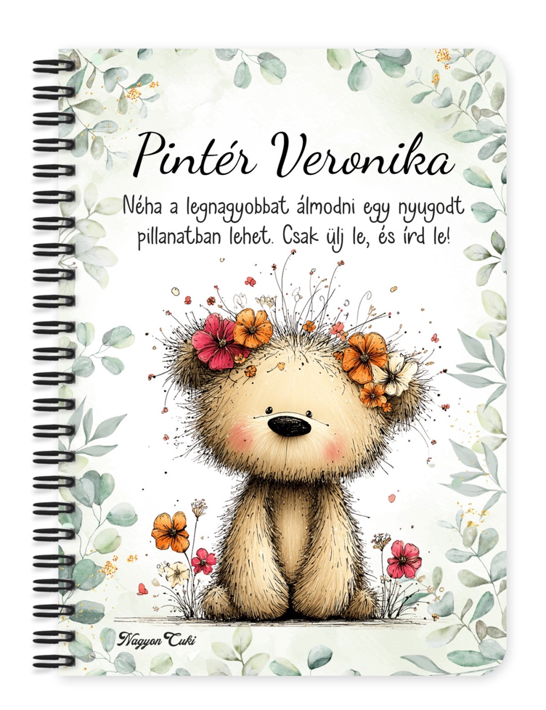 Személyre szabható - A legcukibb tavaszi macika mintás A5-ös füzet - otthon & életmód - papír, írószer - jegyzetfüzet & napló - Meska.hu