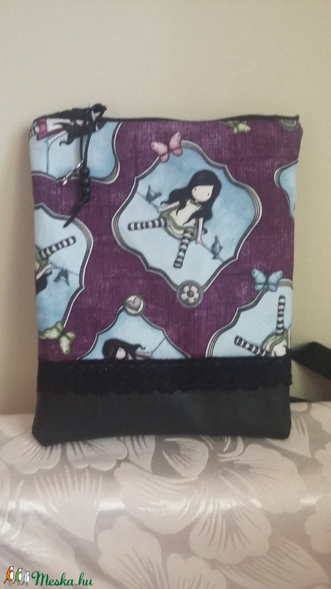 Oldaltáska Santoro mintával - táska & tok - kézitáska & válltáska - válltáska - Meska.hu