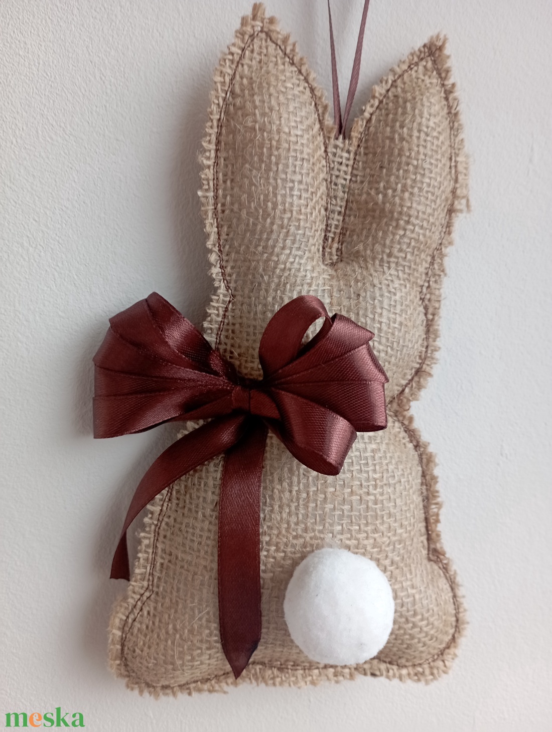 Zsákvászon nyuszkó - otthon & életmód - dekoráció - ajtó- és ablak dekoráció - ajtódísz & kopogtató - Meska.hu