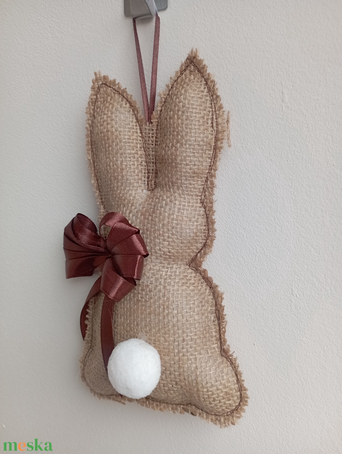 Zsákvászon nyuszkó - otthon & életmód - dekoráció - ajtó- és ablak dekoráció - ajtódísz & kopogtató - Meska.hu