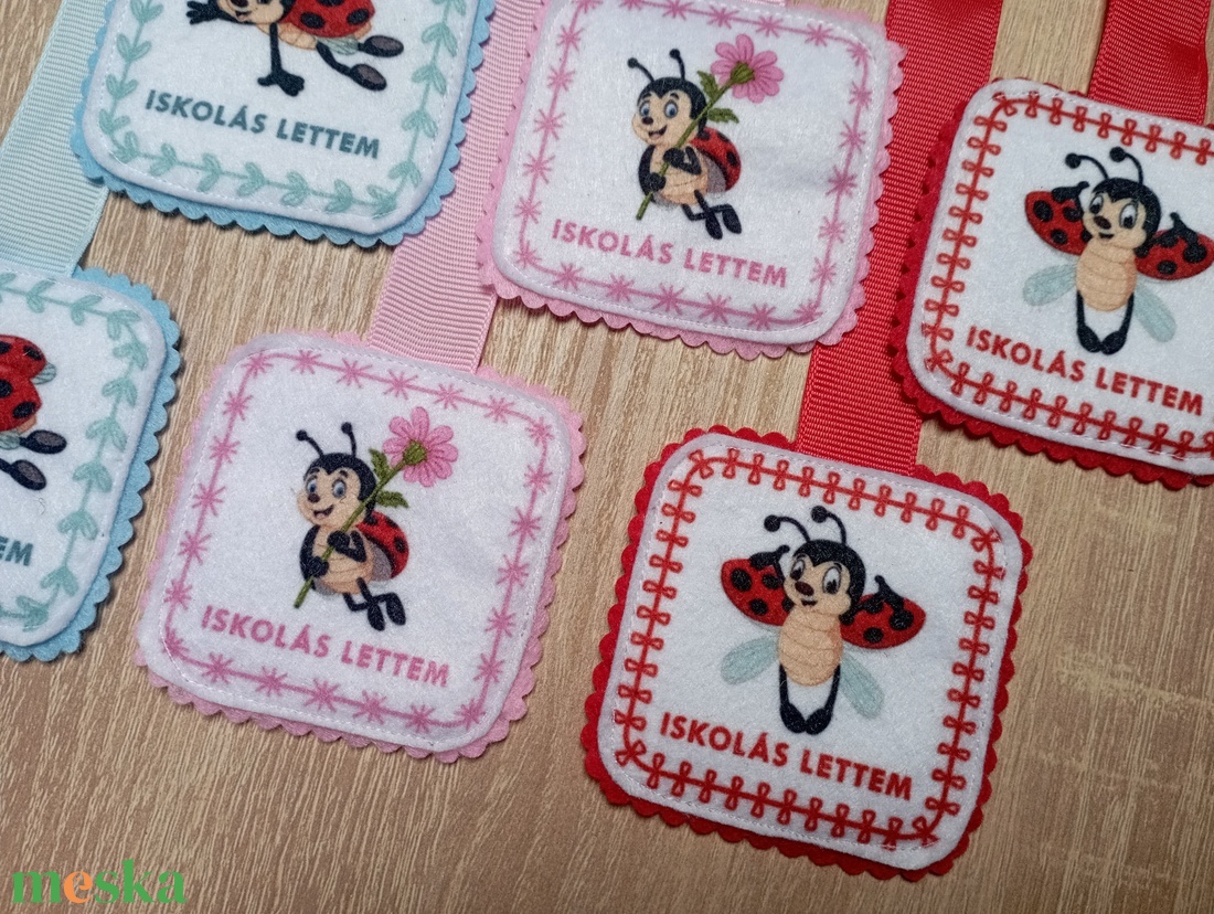 Szalagos könyvjelző katicás 6 db - könyv & zene - könyvjelző - Meska.hu