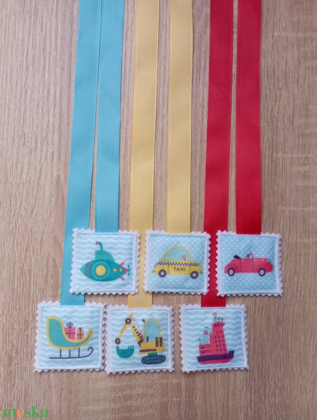 Színes szalagos könyvjelzők 6db járműves 9 - könyv & zene - könyvjelző - Meska.hu