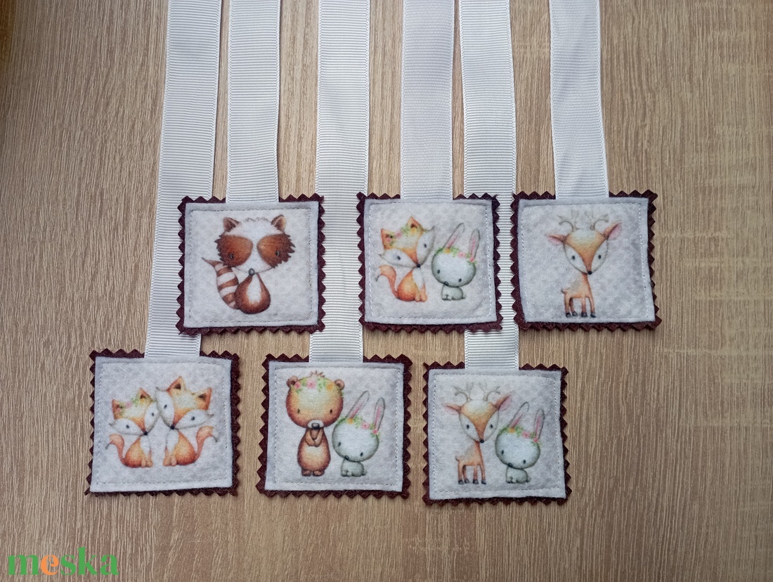 Szalagos könyvjelző az erdő állatai 6db.  1 - könyv & zene - könyvjelző - Meska.hu