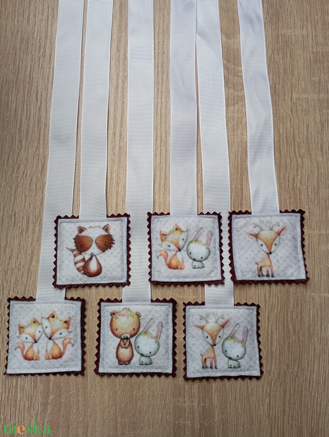 Szalagos könyvjelző az erdő állatai 6db.  1 - könyv & zene - könyvjelző - Meska.hu