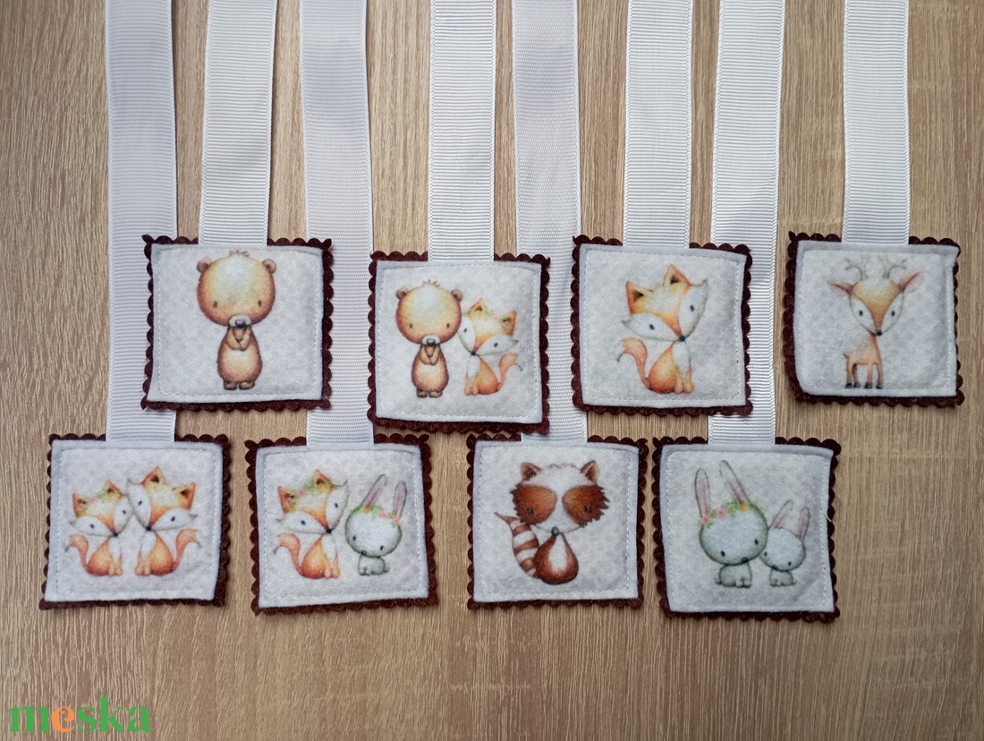 Szalagos könyvjelző az erdő állatai 8db.  3 - könyv & zene - könyvjelző - Meska.hu