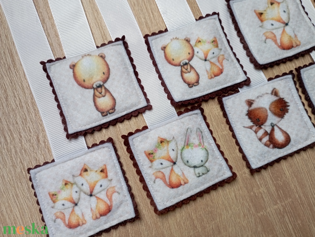 Szalagos könyvjelző az erdő állatai 8db.  3 - könyv & zene - könyvjelző - Meska.hu