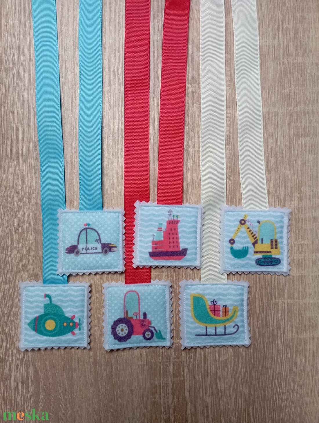 Színes szalagos könyvjelzők 6db járműves 11 - könyv & zene - könyvjelző - Meska.hu