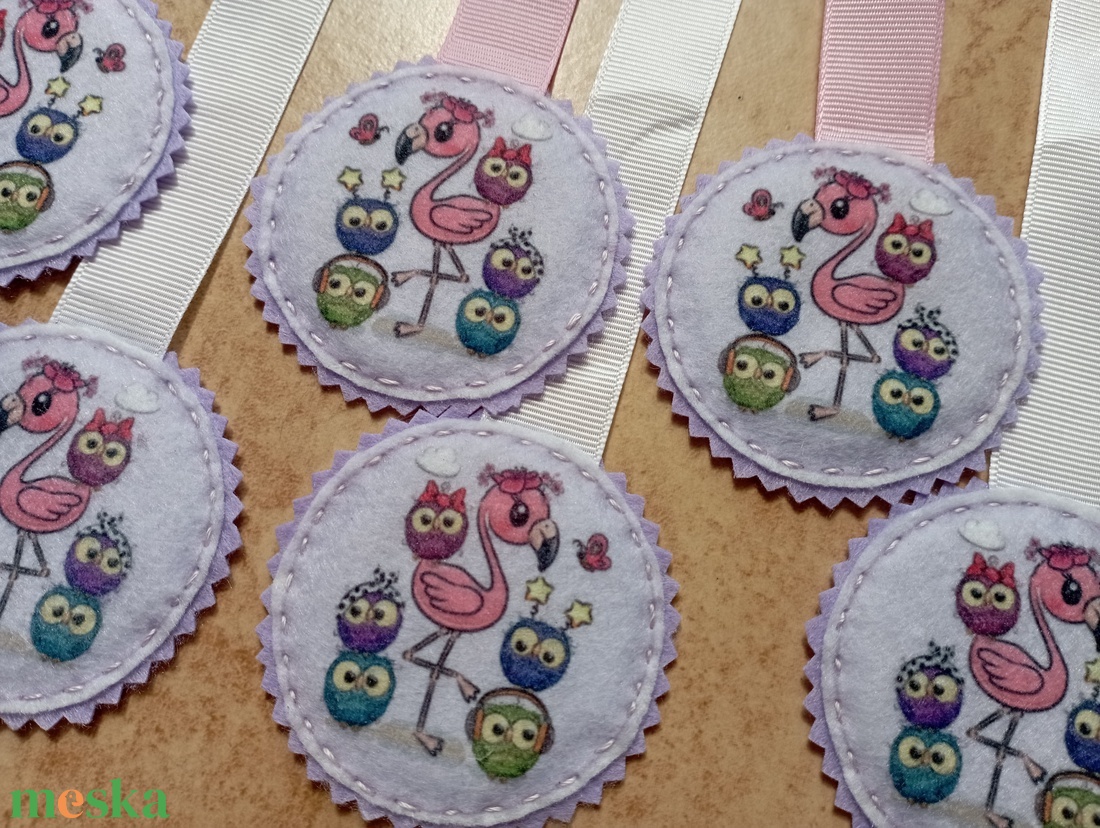 Flamingós könyvjelző 6dbos - könyv & zene - könyvjelző - Meska.hu