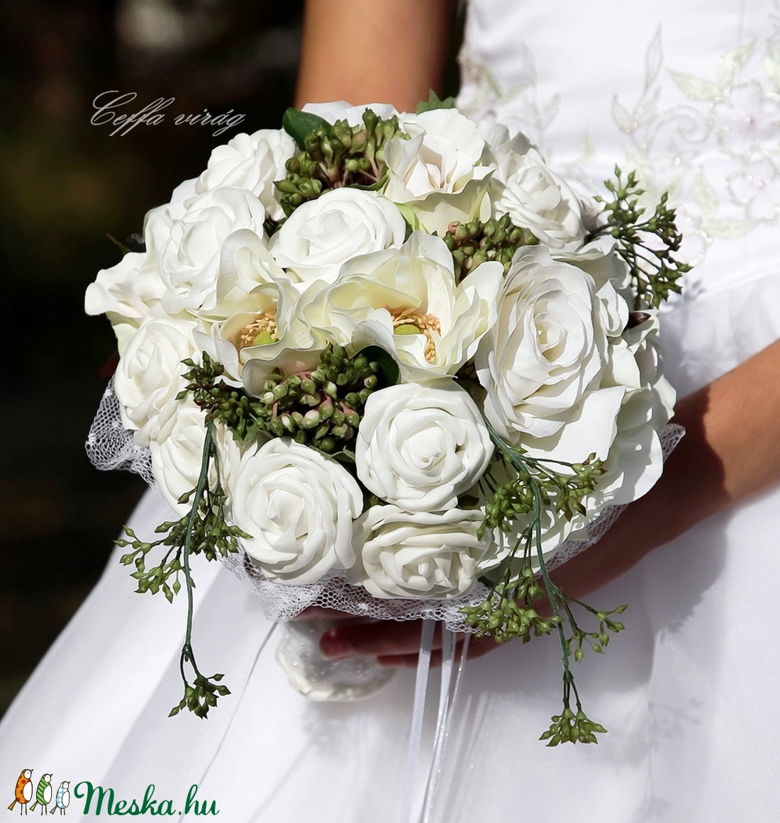  Vintage hangulat menyasszonyi csokor -  - Meska.hu