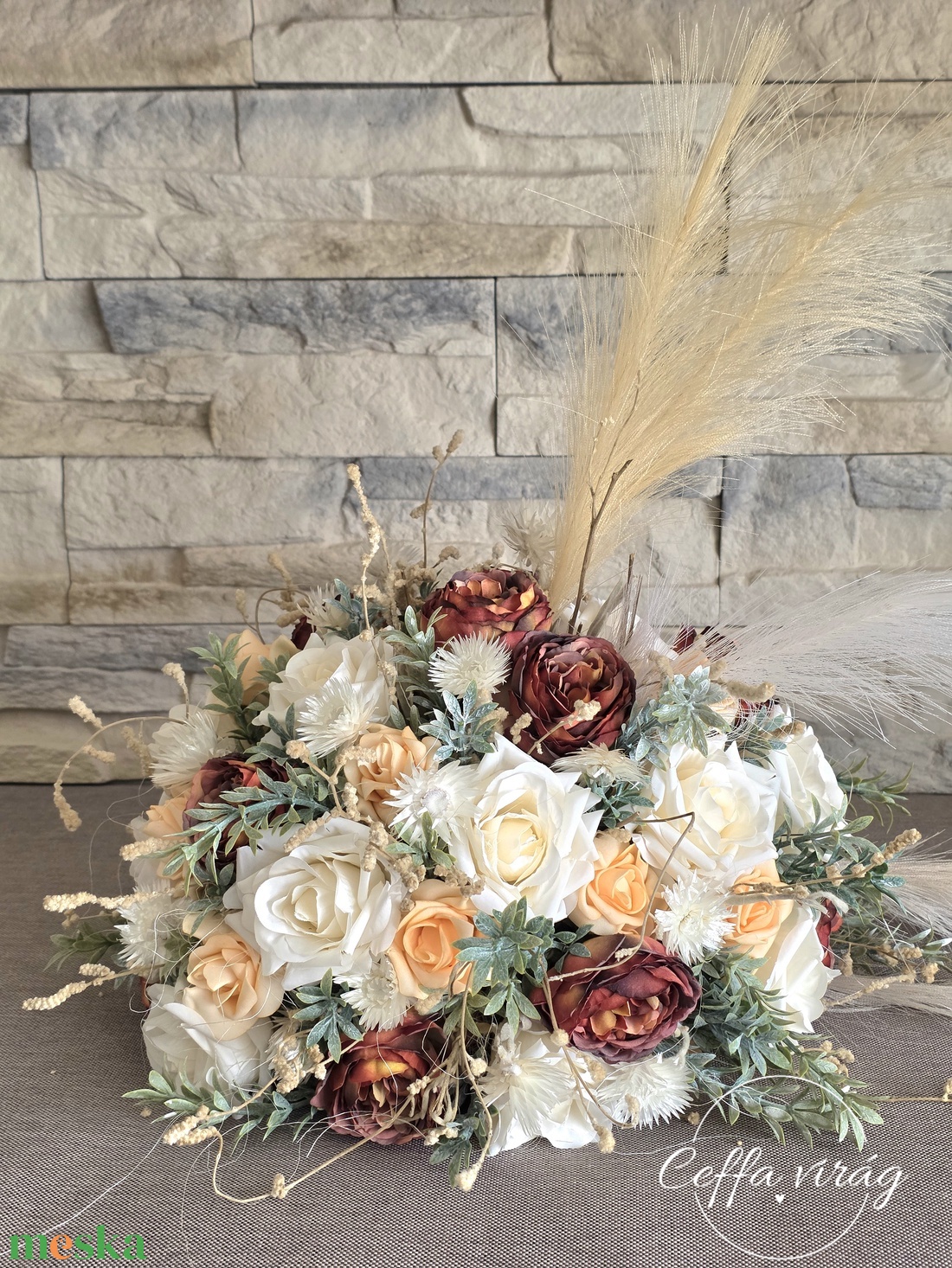 Vintage barack asztaldísz fehér vas tartóval- KÉSZLETEN! - esküvő - dekoráció - asztaldísz - Meska.hu