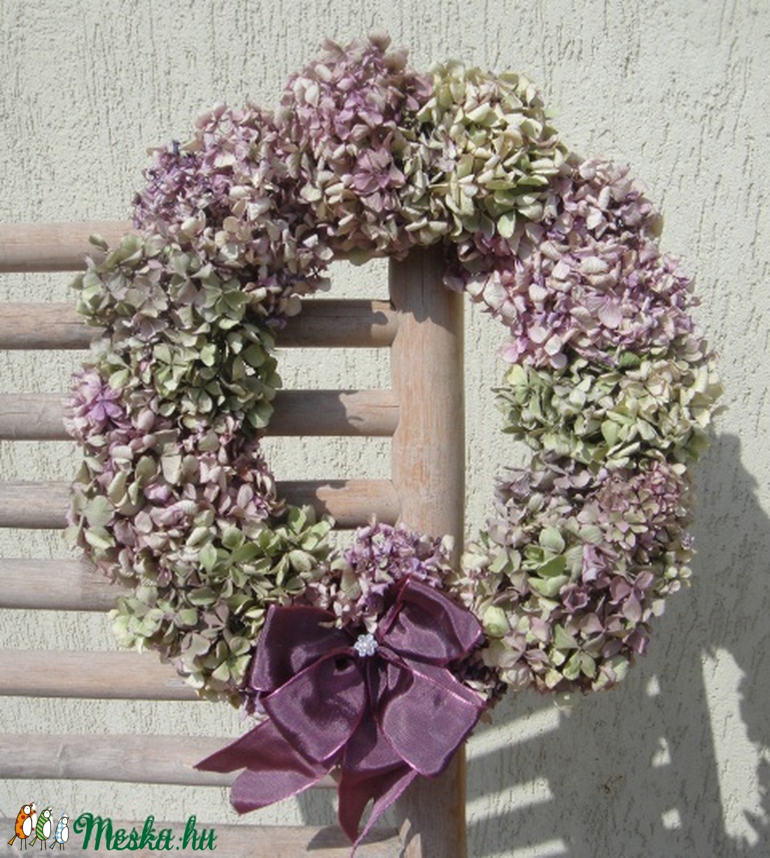 Száraz hortenzia koszorú -  - Meska.hu