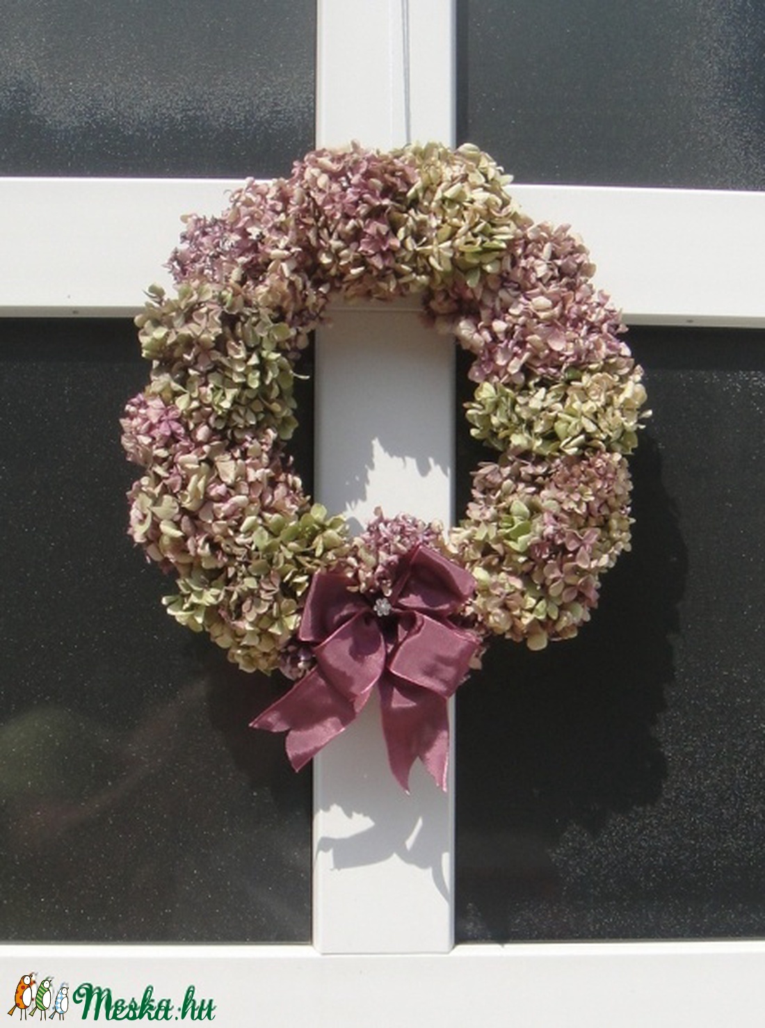 Száraz hortenzia koszorú -  - Meska.hu