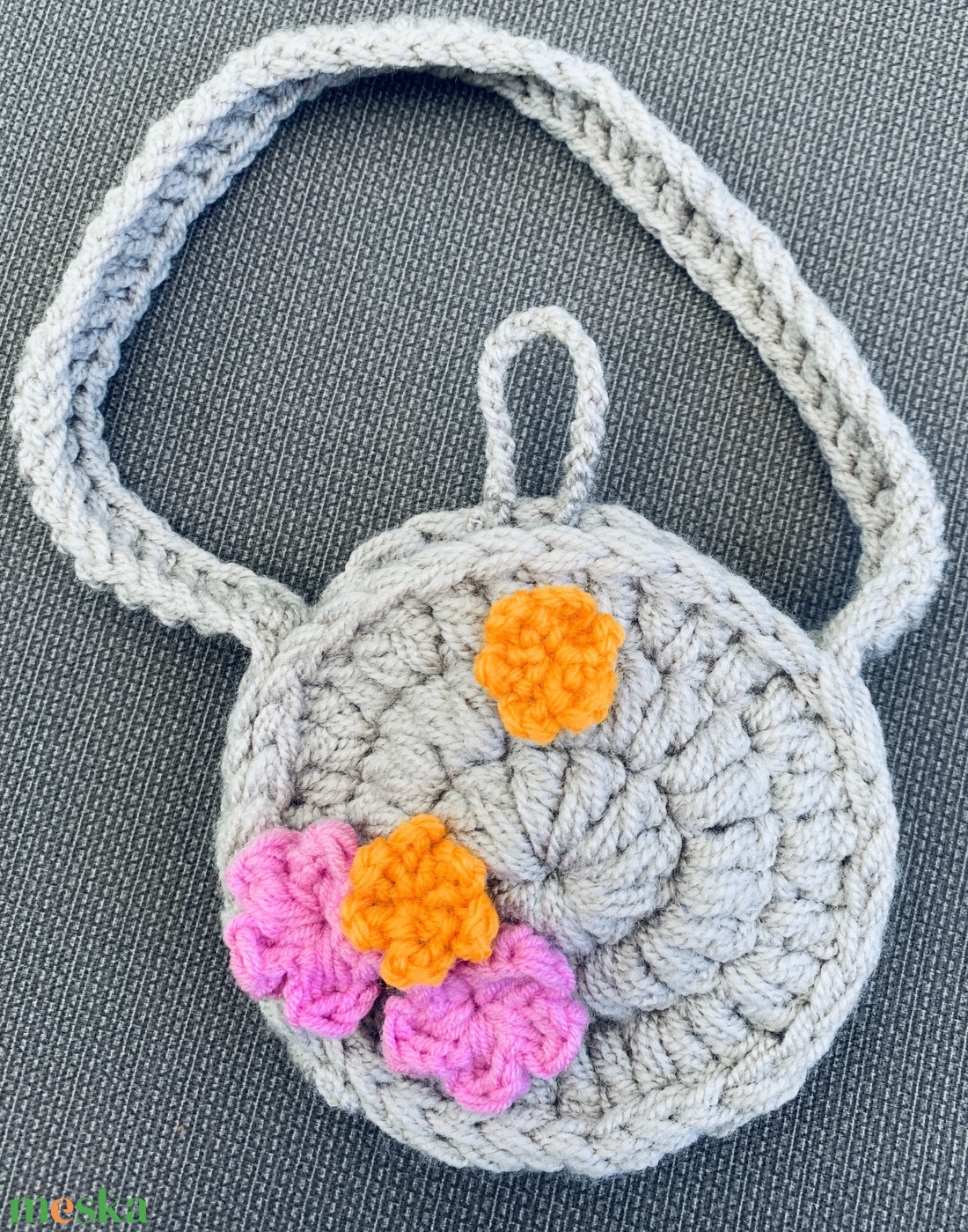 Táska. Horgolt Kislány táska színes virágokkal díszítve  eladó - táska & tok - kézitáska & válltáska - belső rendező - Meska.hu