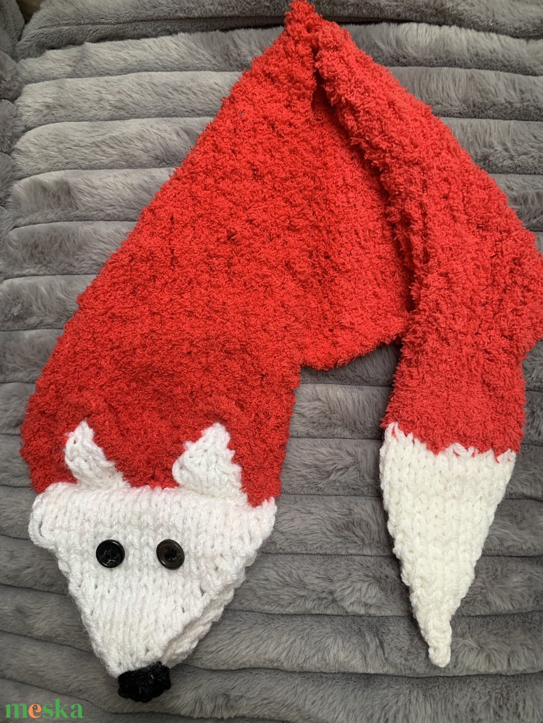 Kézi kötésű rókás gyerek sál eladó - ruha & divat - sál, sapka, kendő - sapka & sál szett - Meska.hu